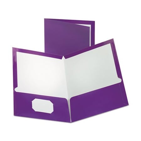 Tops Business Forms Oxford, Two-Pocket Laminated Folder, 100-Sheet Capacity, Metallic Purple 5049526